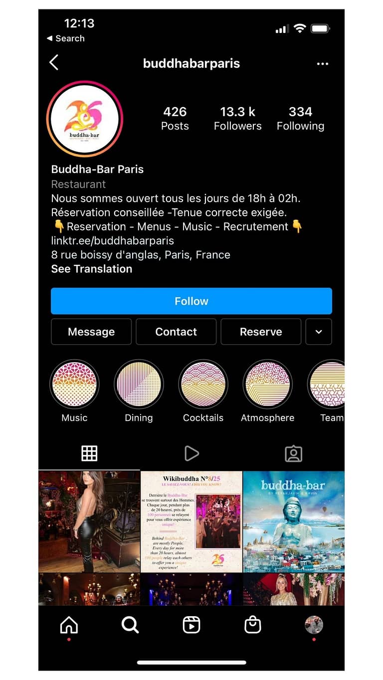 Instagram For Restaurant your username