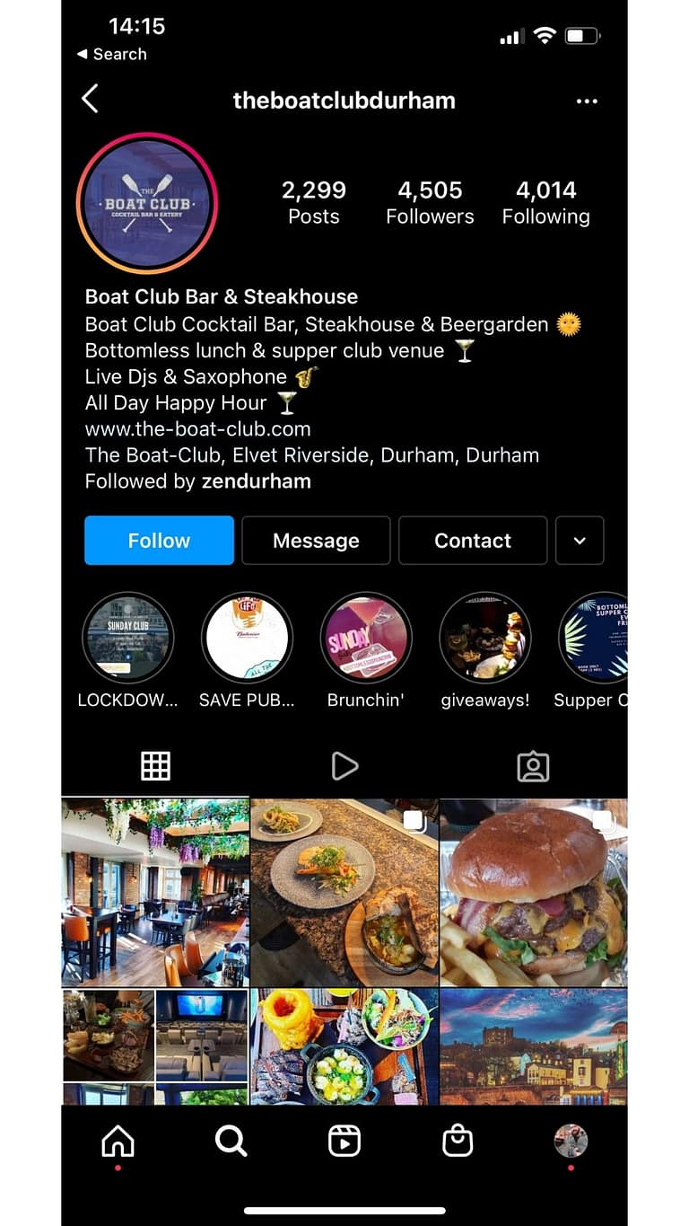 Instagram For Restaurant the boathouse durham